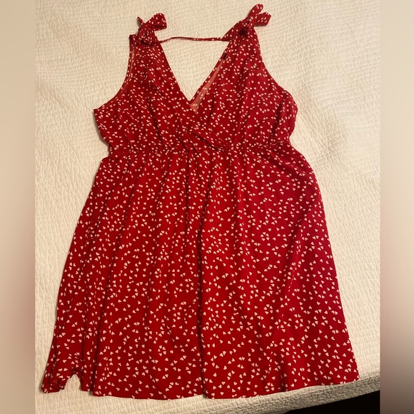 Women’s Dress Red with Hearts - Picture 1 of 5